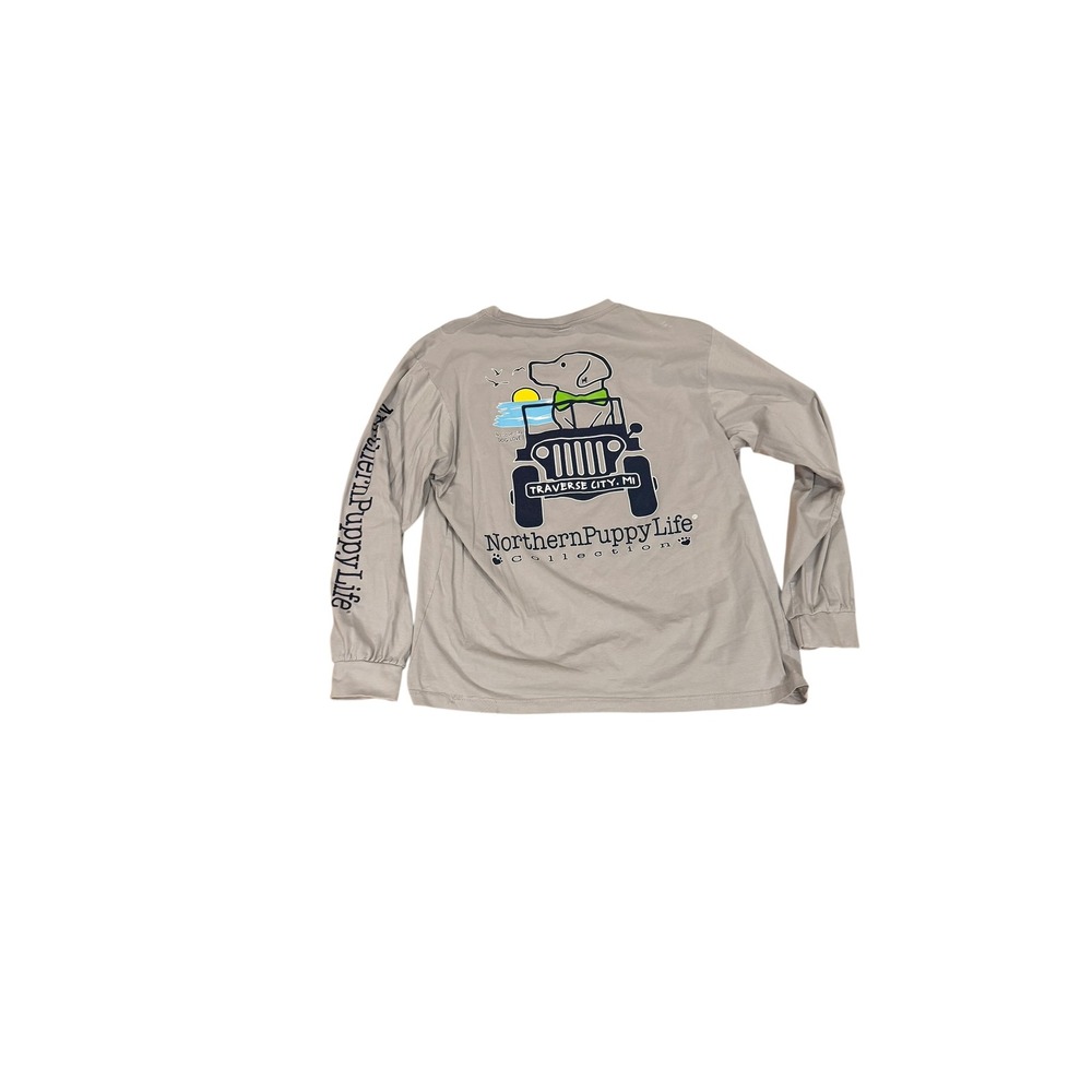 Southern Spirit Northern Puppy Life Traverse City Jeep Dog Long Sleeve Shirt XL